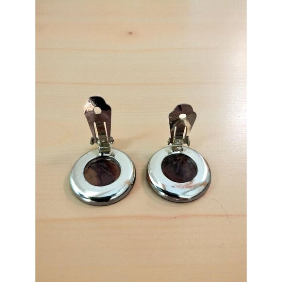 Vintage 1940s-1970s Bergere Amber Clip-On Earrings - Picture 4 of 7